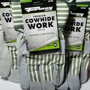 Forney Premium Cowhide Work Gloves 3 Pairs Medium